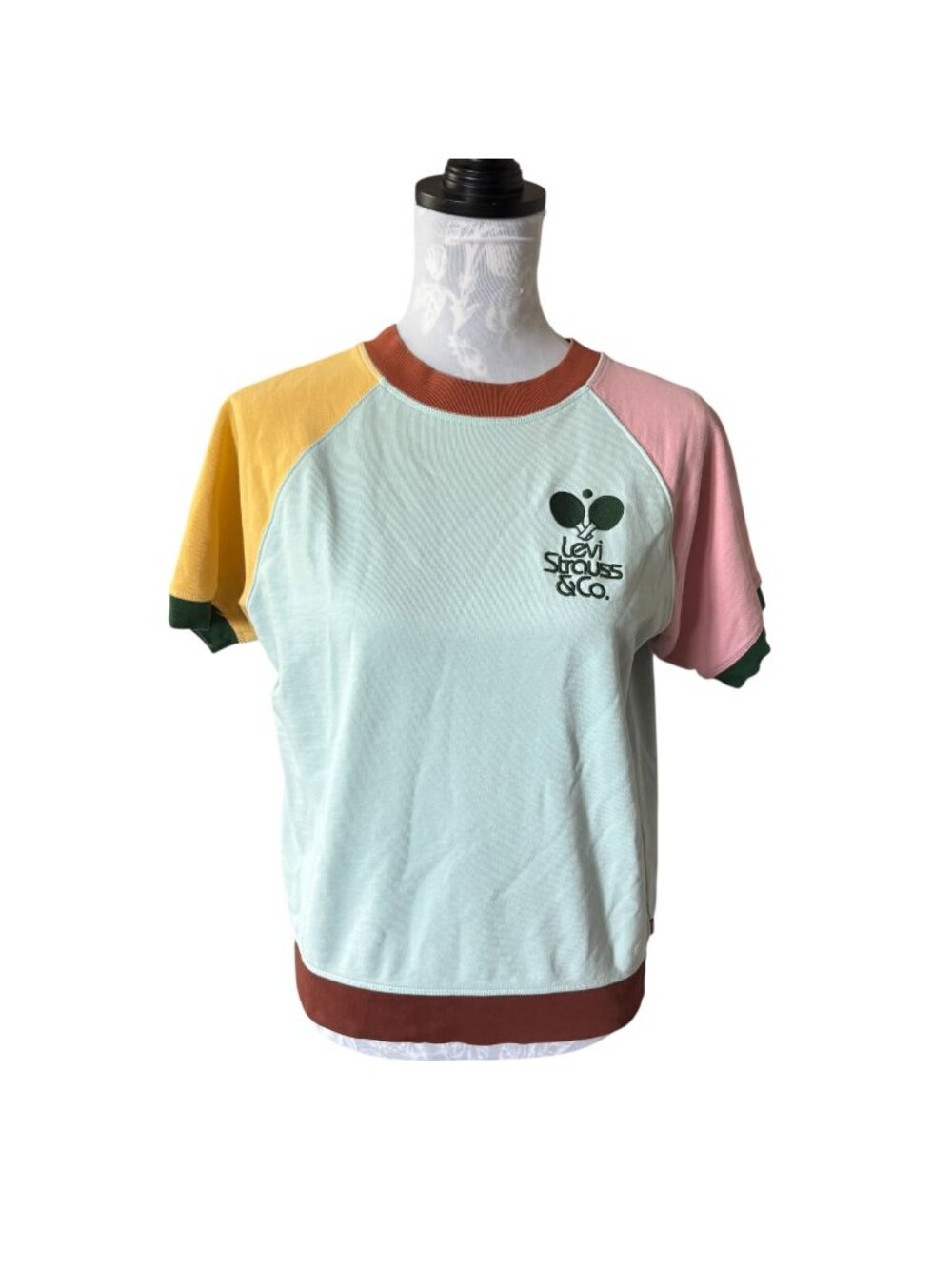 LEVIS Womens Colorblock Sweatshirt Casual Xsmall Ping Pong